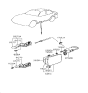 Diagram for 1995 Hyundai Accent Fuel Door Release Cable - 81590-22000