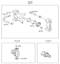 Diagram for 1994 Hyundai Accent Brake Caliper - 58180-22A00