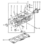 Diagram for Hyundai Excel Cylinder Head - 22100-21300