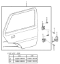 Diagram for 1985 Hyundai Excel Door Hinge - 79350-21001