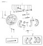 Diagram for 1989 Hyundai Excel Brake Shoe - 58305-21A00
