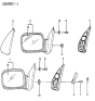 Diagram for Hyundai Excel Car Mirror - 87605-21050