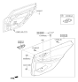Diagram for 2019 Hyundai Ioniq Power Window Switch - 93580-G2010-4X