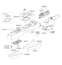 Diagram for 2006 Hyundai Accent Center Console Base - 84611-1E000-QS