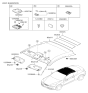Diagram for 2010 Hyundai Genesis Coupe Sun Visor - 85201-2M040-X6