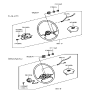 Diagram for 1992 Hyundai Excel Steering Column Cover - 56130-24500-PR