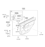 Diagram for 2007 Hyundai Santa Fe Power Window Switch - 93580-2B500-J9