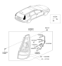 Diagram for Hyundai Tail Light - 92401-2L100