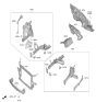 Diagram for Hyundai Santa Fe Hybrid Radiator Support - 64101-GA000