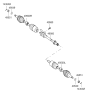Diagram for Hyundai Santa Fe Axle Shaft - 49560-2P250