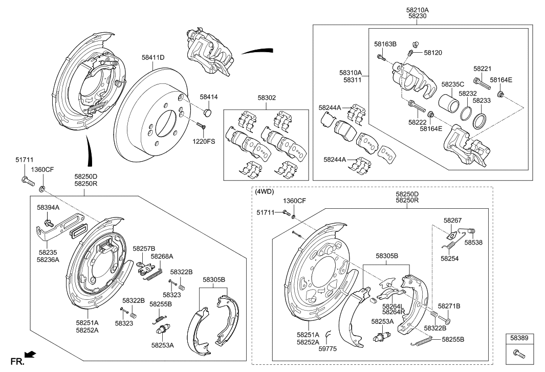 583022SA10 Genuine Hyundai PAD KITREAR DISC BRAKE