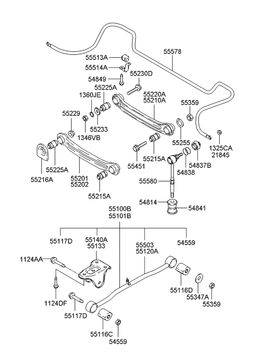 2002 Hyundai Accent Rear Suspension Control Arm