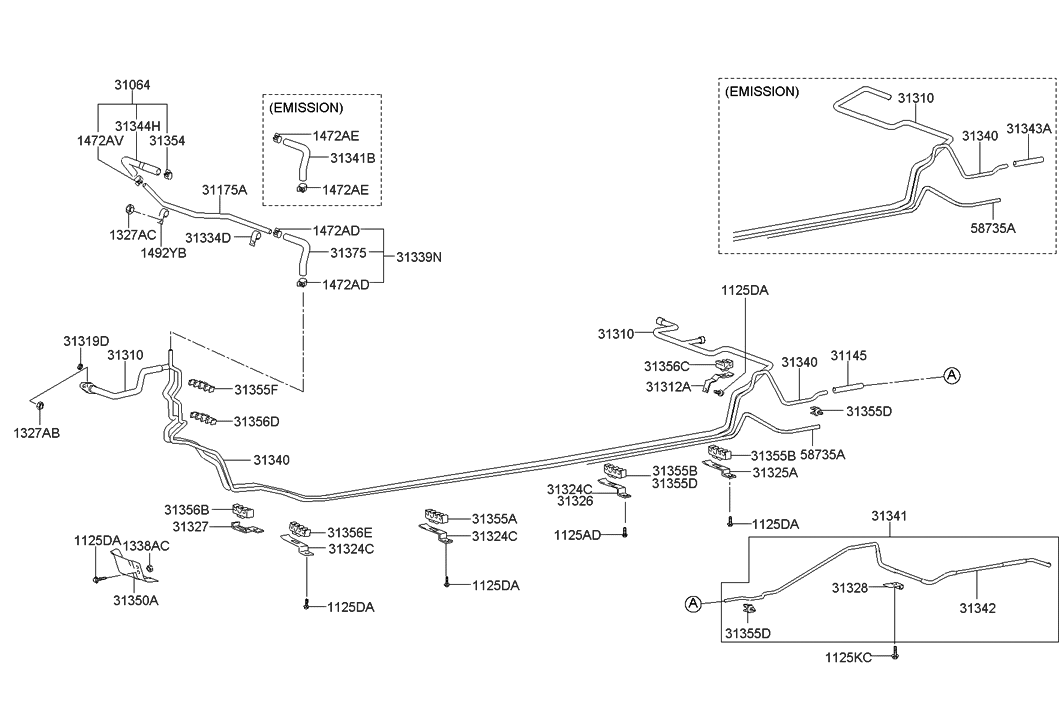 2001 Hyundai Accent Fuel Line