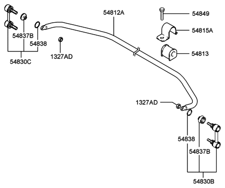 2002 Hyundai Accent Front Stabilizer Bar