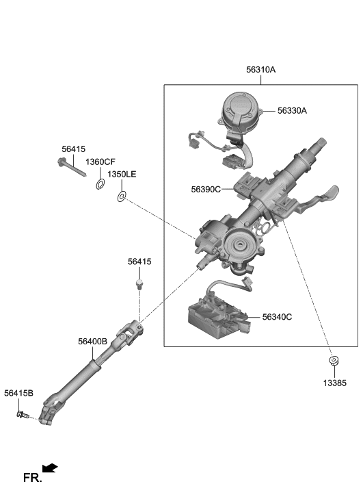 2019 Hyundai Veloster Steering Column & Shaft