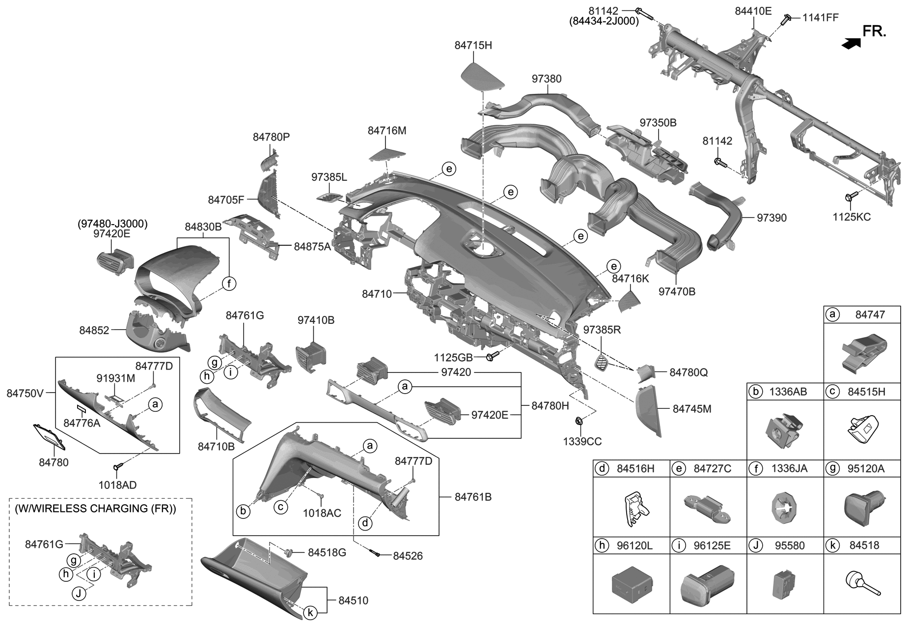 84710J3000TMT Genuine Hyundai CRASH PAD ASSYMAIN