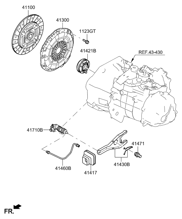 4171023030 Genuine Hyundai CYLINDER ASSEMBLYCLUTCH RELEASE
