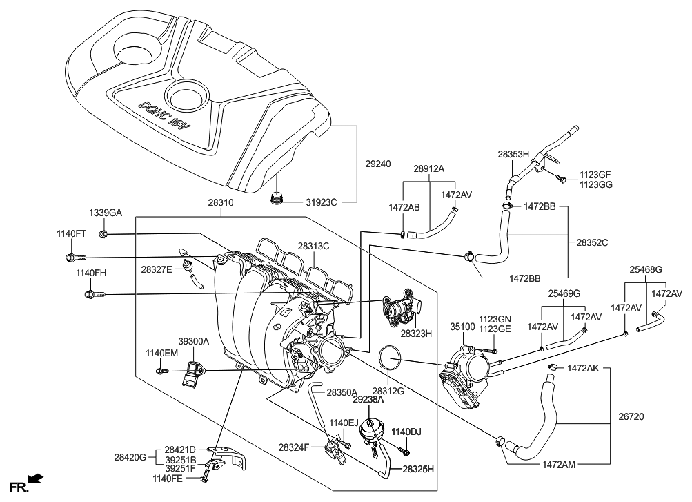 2011 Hyundai Elantra US Alabama made Intake Manifold