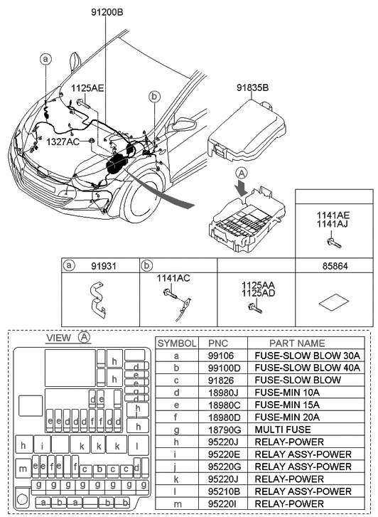 2011 Hyundai Elantra US Alabama made Front Wiring