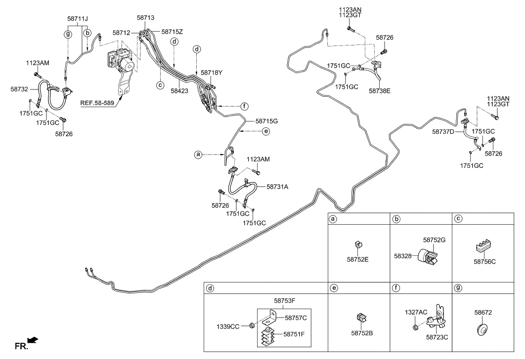 58737G3300 Genuine Hyundai HOSEBRAKE REAR,LH