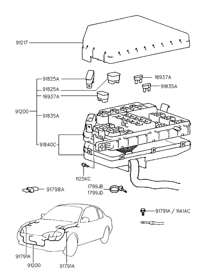1998 Hyundai Tiburon Engine Wiring - Hyundai Parts Deal