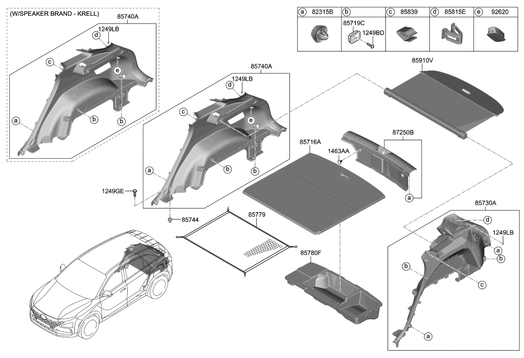 85715M5000SRX Genuine Hyundai BOARD ASSYLUGGAGE COVERING