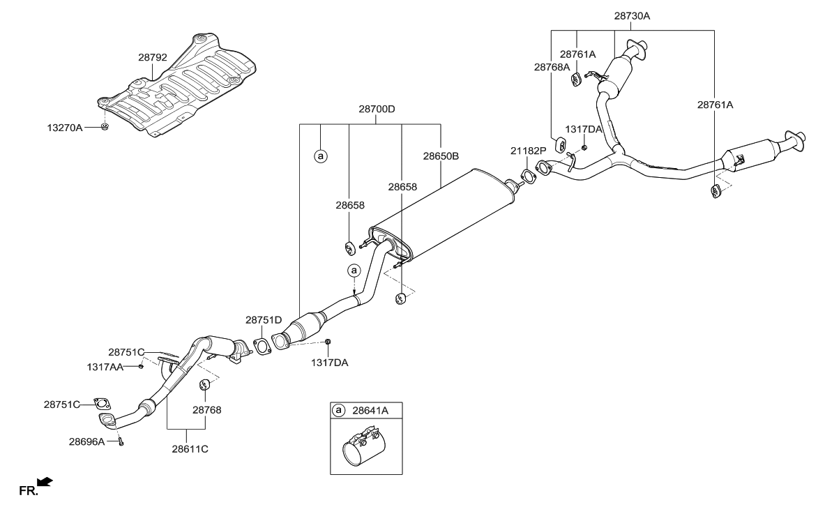 2018 Hyundai Santa Fe Muffler & Exhaust Pipe Hyundai Parts Deal