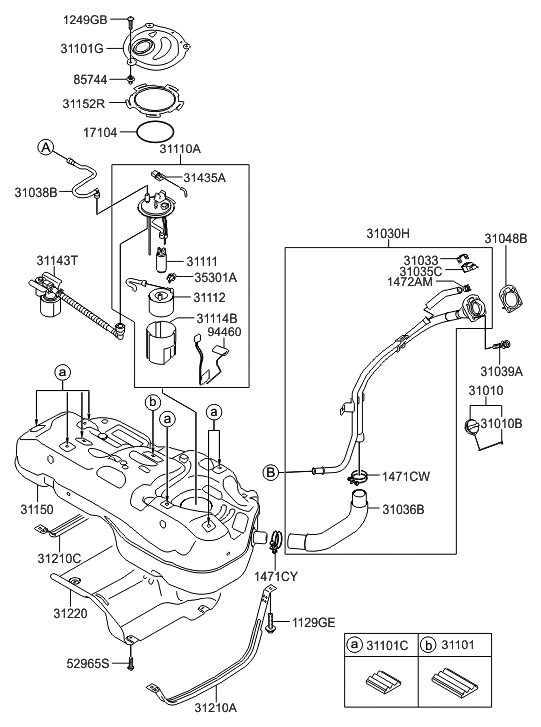 312102S100 Genuine Hyundai BAND ASSEMBLYFUEL TANK