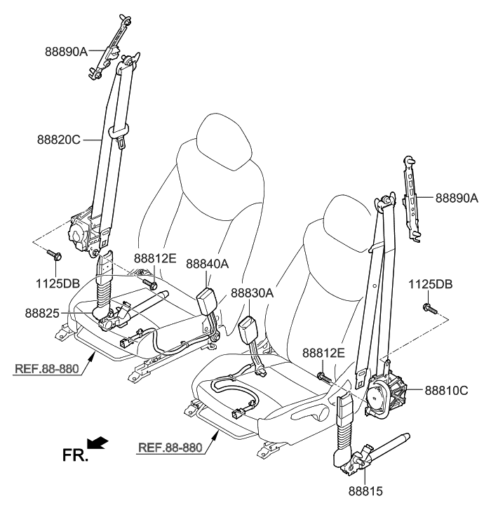 2019 Hyundai Elantra Korean made Front Seat Belt
