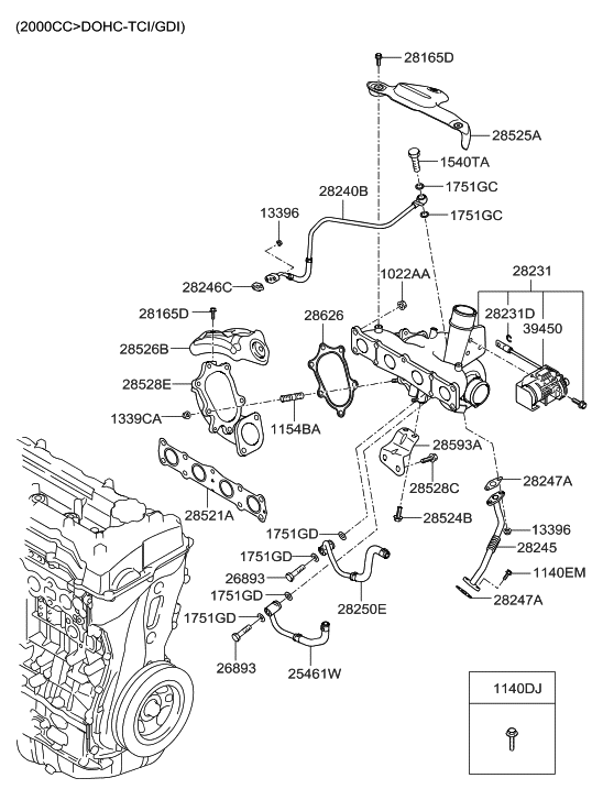 Genuine Hyundai 28529-2C400 Exhaust Manifold Stay