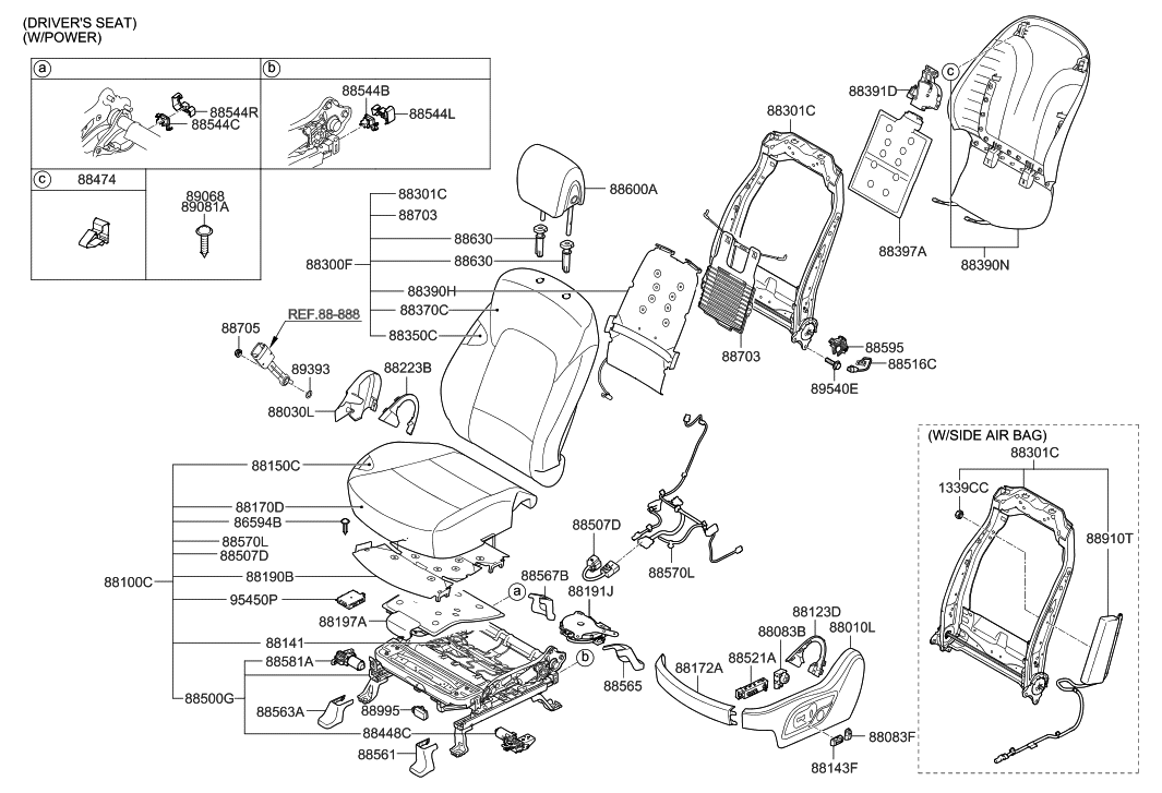 881604Z010NBC Genuine Hyundai SHIELD COVERSEAT DRIVER OUTER