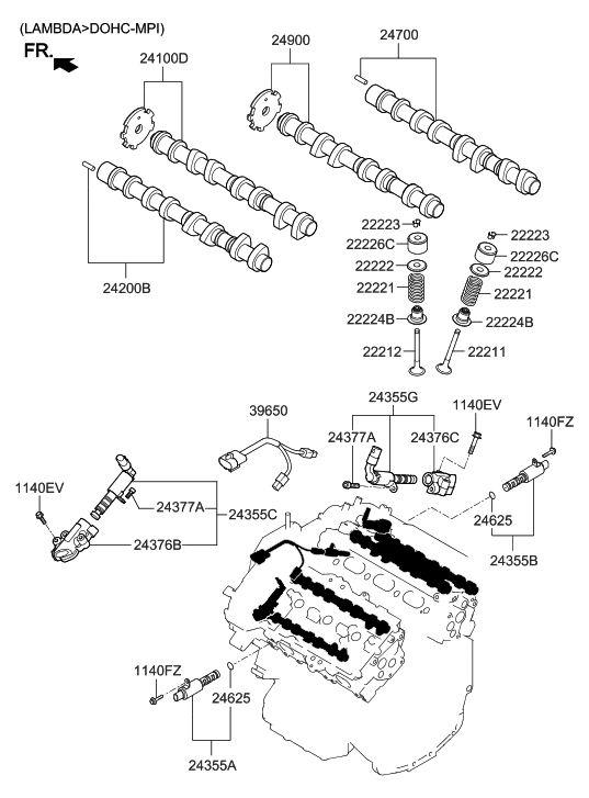 243603C811 Genuine Hyundai OIL CONTROL VALVE EXHAUST,LH