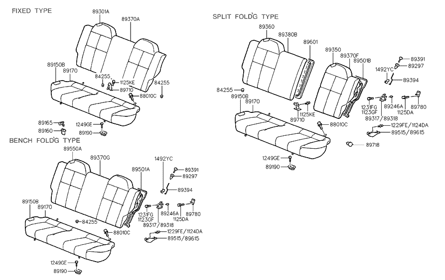 1995 Hyundai Accent Rear Seat