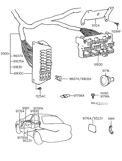 1999 Hyundai Accent Old Body Style Main Wiring