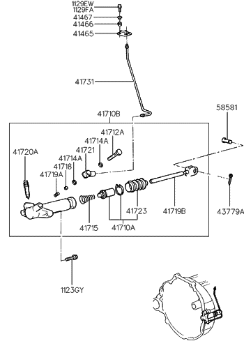 1998 Hyundai Accent Clutch Release Cylinder