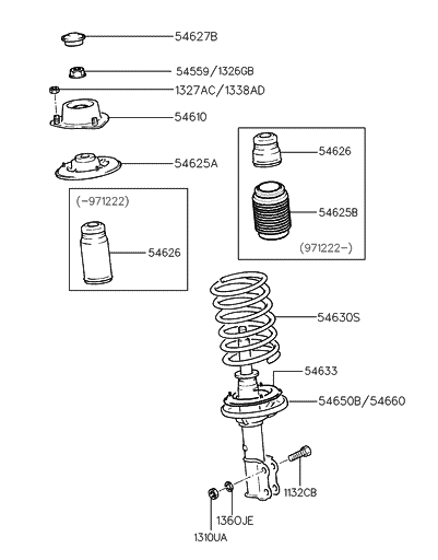 1998 Hyundai Accent Spring & Strut-Front
