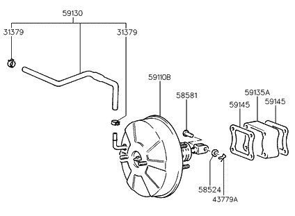 1996 Hyundai Accent Power Brake Booster