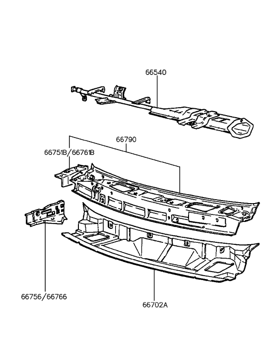 1999 Hyundai Accent Old Body Style Cowl Panel