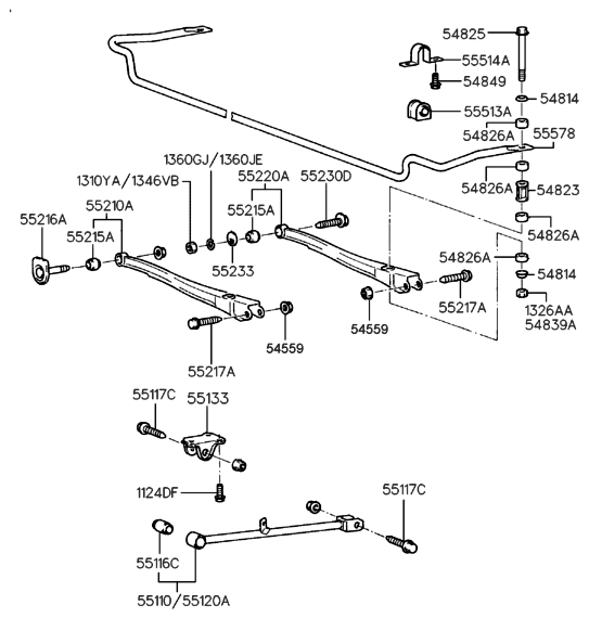 1999 Hyundai Accent Old Body Style Rear Suspension Control Arm