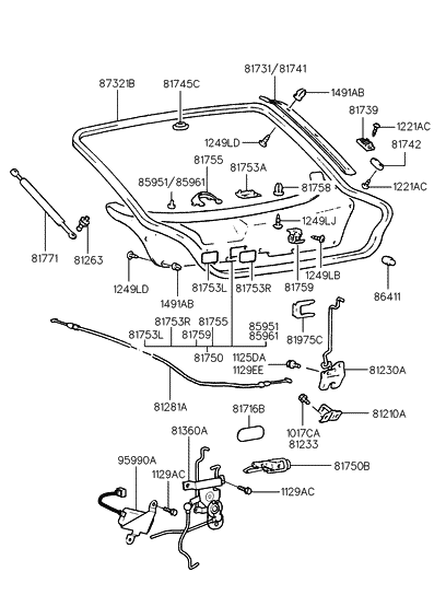 1998 Hyundai Accent Tail Gate Trim