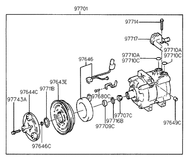 1995 Hyundai Accent Compressor
