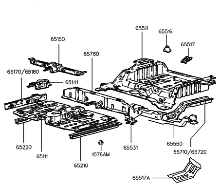1996 Hyundai Accent Panel-Floor