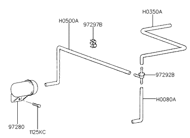 1998 Hyundai Accent Heater System-Vacuum Hose