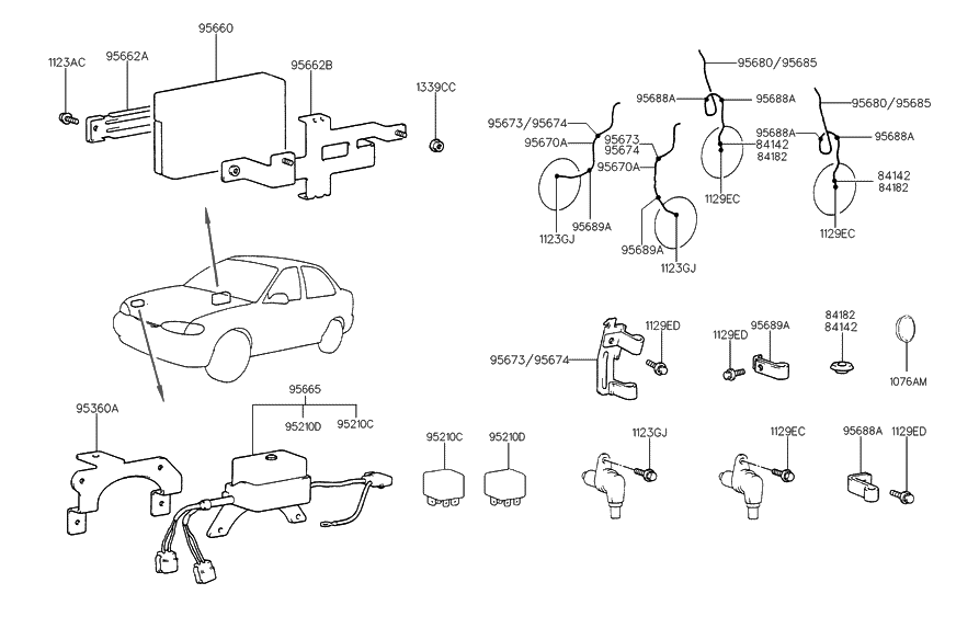 1995 Hyundai Accent ABS Sensor & ECM