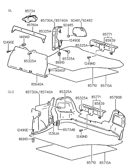 1995 Hyundai Accent Luggage Compartment