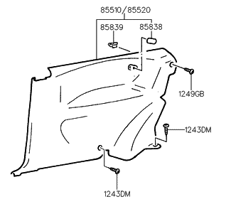 1996 Hyundai Accent Quarter Trim