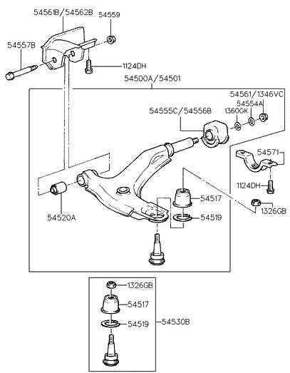 1995 Hyundai Accent Arm-Front Suspension Lower