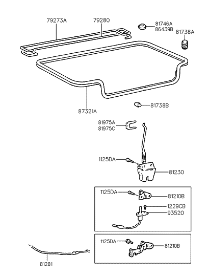 1995 Hyundai Accent Trunk Lid Trim