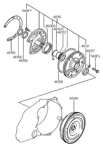 1995 Hyundai Accent Oil Pump & TQ/Conv