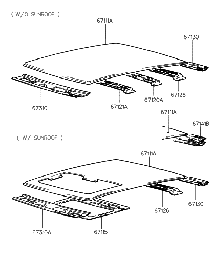 1995 Hyundai Accent Roof Panel